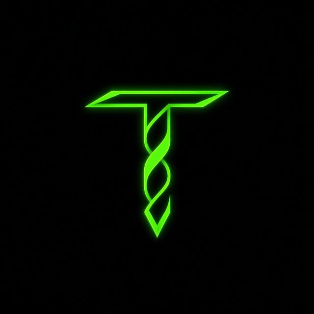 Twizted Creations mark: a vivid green T with a twisted stem